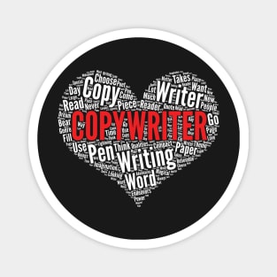 Copywriter Heart Shape Word Cloud Design for Copy Writer graphic Magnet